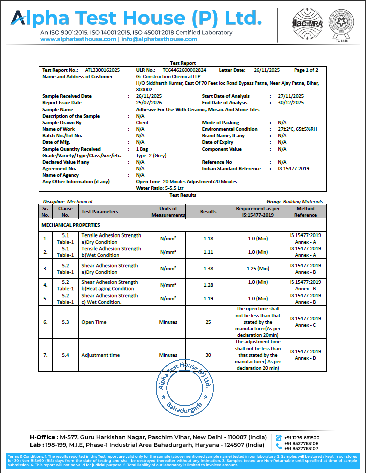 IS 15477 Certification