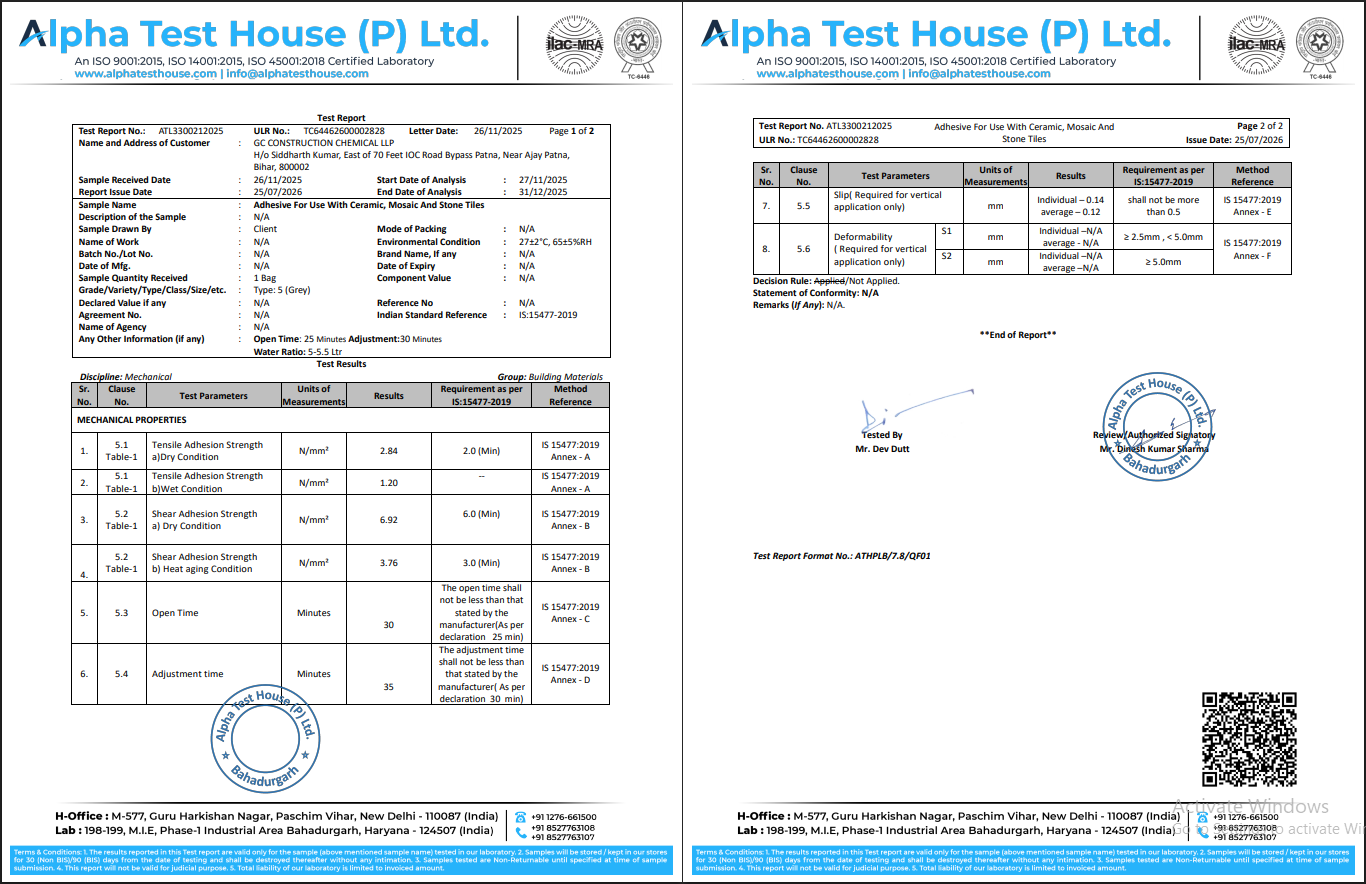 IS 15477 Certification